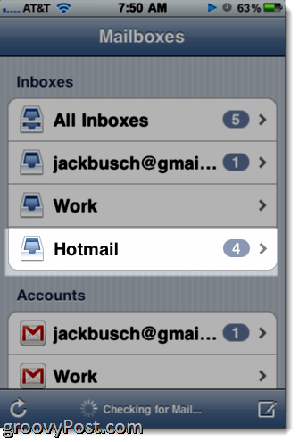 Føjelse af Hotmail Exchange ActiveSync til iPhone