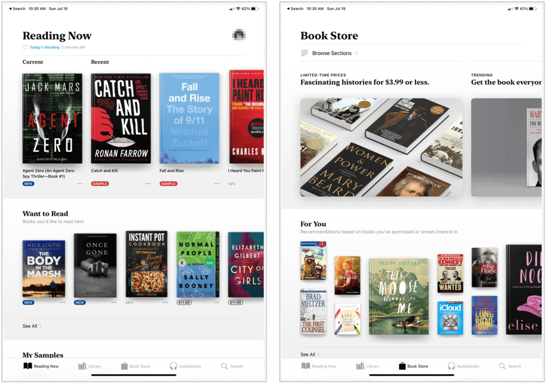 Apple Books på iPad