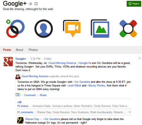 Google+ sider - Google+