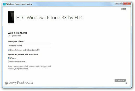 windows phone 8 windows phone app til desktop første skærm navn telefon beslutte hvad der skal synkroniseres