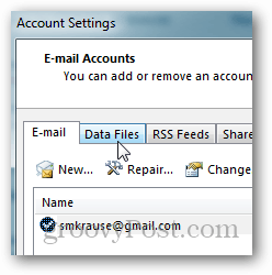 hvordan man opretter pst-fil til Outlook 2013 - klik på datafil