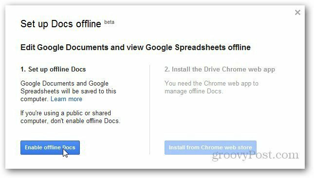 Sådan aktiveres og konfigureres Google Dokumenter offline