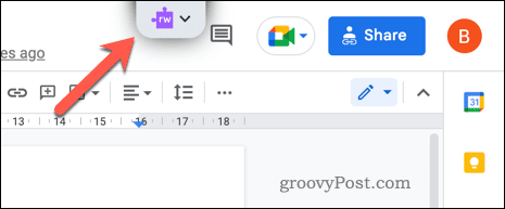 Tryk på Læs & Skriv-ikonet i Google Docs