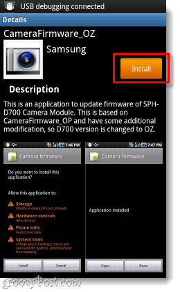samsung kamera firmwareopdateringsinstallatør