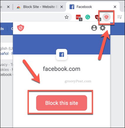 Blokerer hurtigt et websted ved hjælp af BlockSite i Chrome
