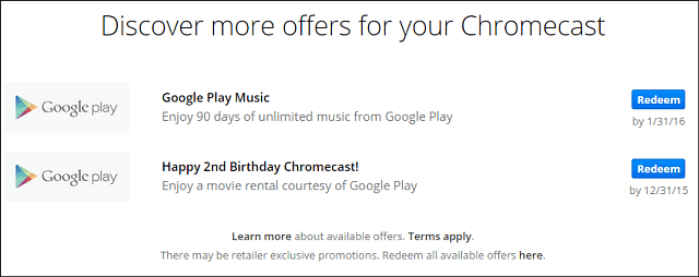 Google Chromecast-ejere får en gratis filmudlejning til sin anden fødselsdag