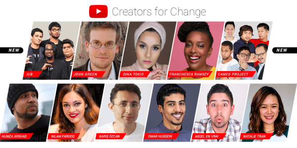 YouTube introducerer nye Creators for Change-ambassadører og ressourcer.