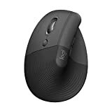 Logitech Lift venstre lodret ergonomisk mus, venstrehåndet, trådløs, Bluetooth eller Logi Bolt USB, stille klik, 4 knapper, kompatibel med WindowsmacOSiPadOS, bærbar computer, pc - grafit