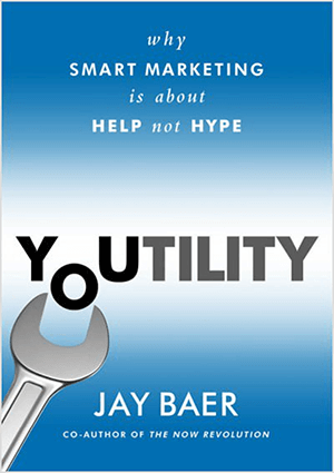 Dette er et screenshot af bogomslaget til Youtility af Jay Baer.