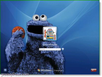 Windows 7 med min favorit sesam gade Cookie Monster baggrund