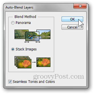 auto blanding lag indstillinger sømløse toner farver Photoshop fotografering tutorial