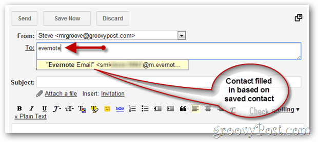 Sådan bruges e-mail til at sende oplysninger til din Evernote-notebook