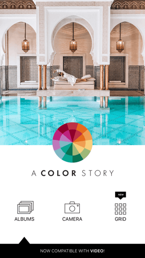 Opret en A Color Story Instagram-historie trin 1, der viser uploadindstillinger.