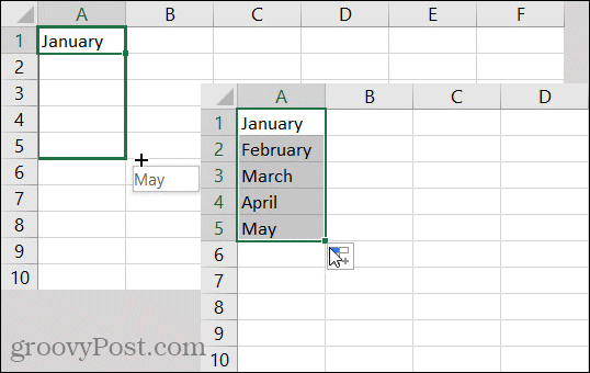 Excel AutoFyld måneder