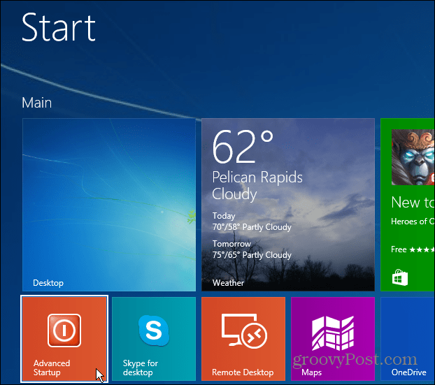 Få adgang til Windows 8.1 Avanceret opstart på den nemme måde