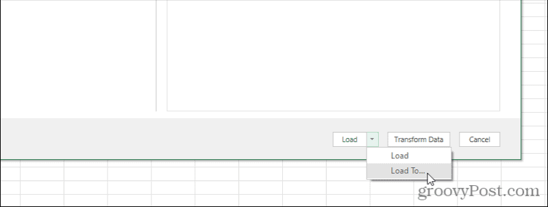 excel forespørgsel belastning til