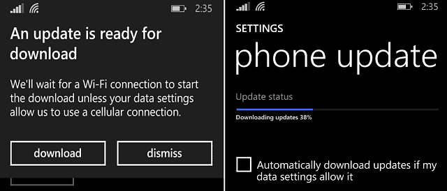opdatering af Windows Phone 8-1-opdatering