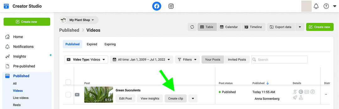 how-to-make-schedule-publish-facebook-reels-creator-studio-clip-existing-video-repurpose-tab-create-clip-my-plant-shop-step-8