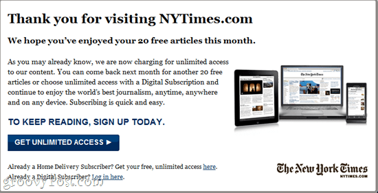 omgå NYtimes Paywall