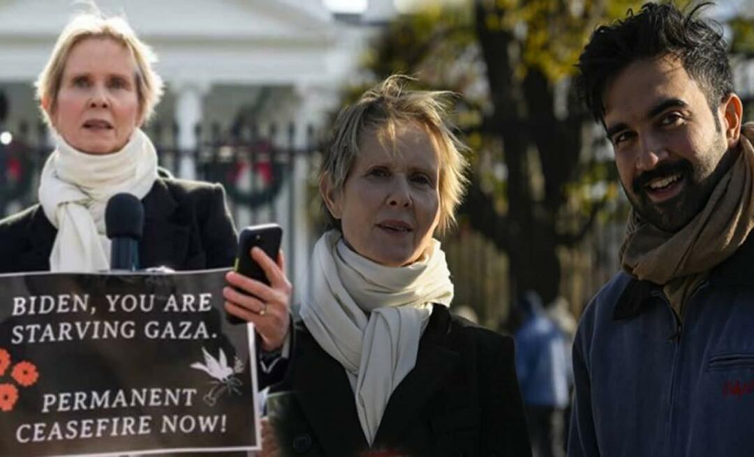 Den amerikanske skuespillerinde Cyntia Nixon talte for palæstinenserne foran Det Hvide Hus!