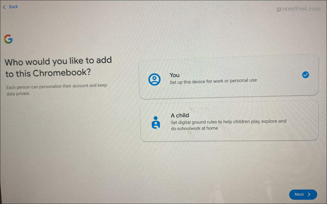 Tilføj en bruger på Chromebook
