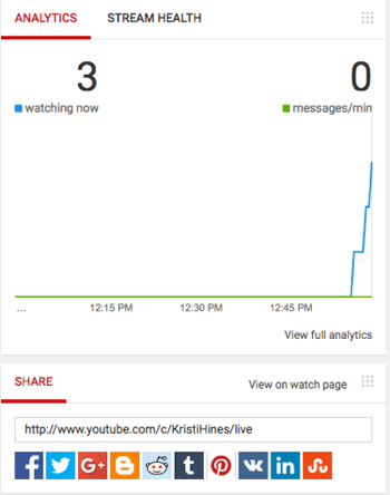 youtube live analytics