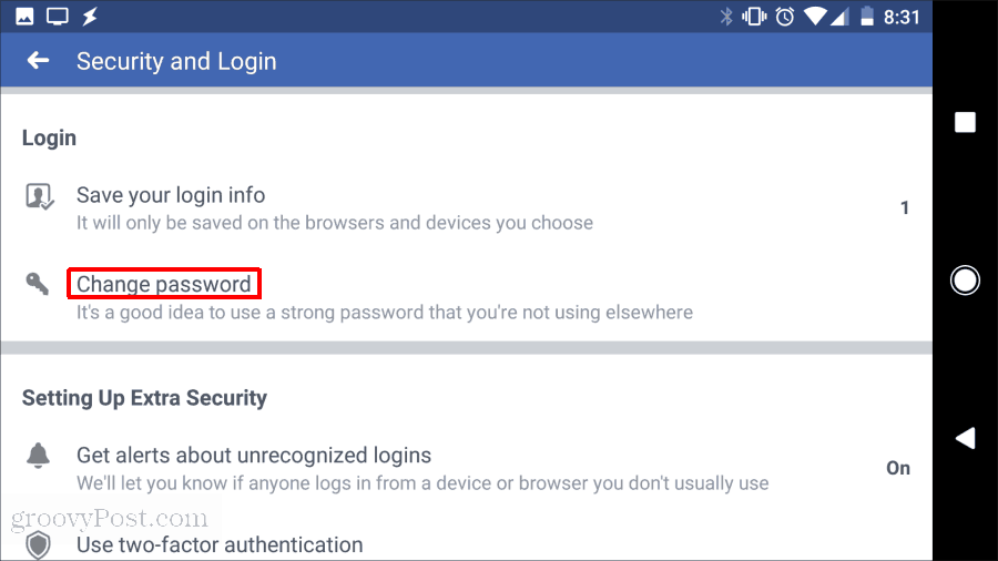 facebook ændre adgangskode