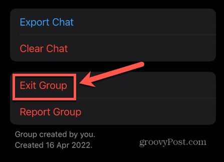 whatsapp forlader en gruppe