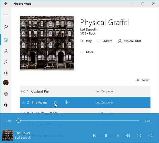 Groove Music Windows 10