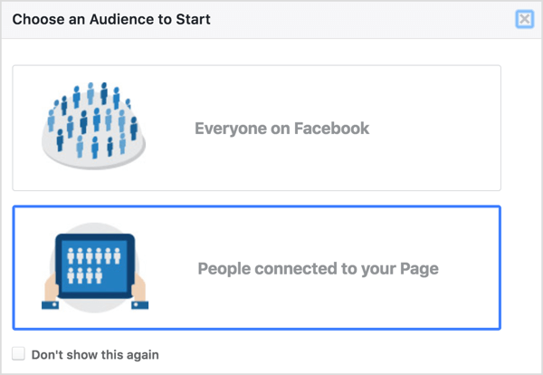 Vælg Personer, der er forbundet til din side i Facebook Audience Insights.