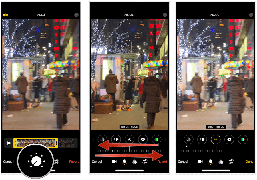 Fotos-app ændrer lysstyrke
