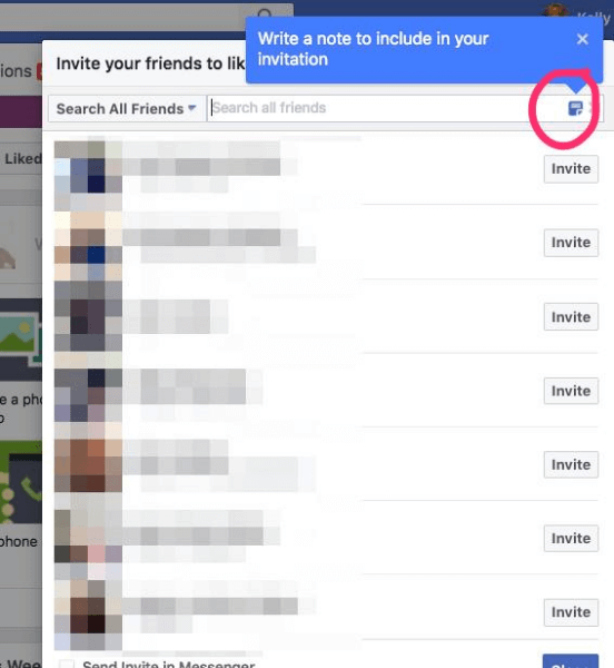 Facebook tilføjede muligheden for at inkludere en personlig note med invitationer til at kunne lide en side.