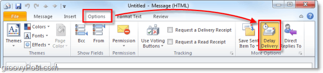 Sådan forsinkes, udsættes eller planlægges levering af e-mail-poster i Outlook 2010