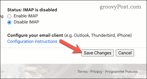 Gem Gmail-ændringer