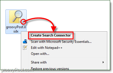 højreklik på dit skrivebord og klik derefter på osdx-filen, som er et søgestik, og klik derefter på Opret søgestik til windows 7