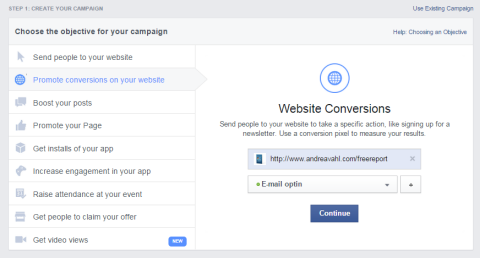 muligheder for konvertering af facebook-websted