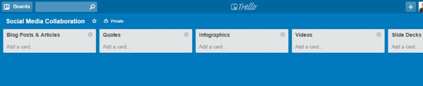 trello board til sociale indholdstyper