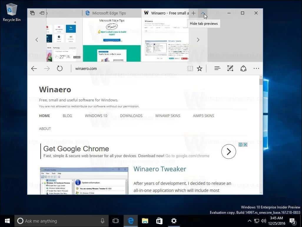 Windows 10-skabere-opdatering Build 14997 afslører support med blåt lys og mere