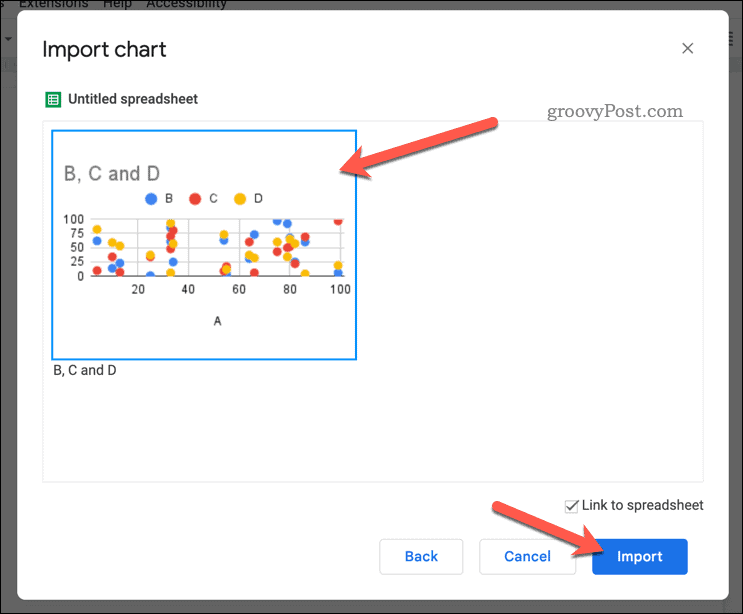 Import af et diagram i Google Docs