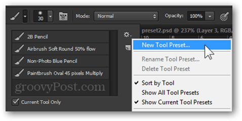 Photoshop Adobe forudindstillede skabeloner Download Make Opret Forenklet Nem Simple Hurtig adgang Ny tutorial Guide Brugerdefinerede værktøjer Forudindstillinger af værktøjer