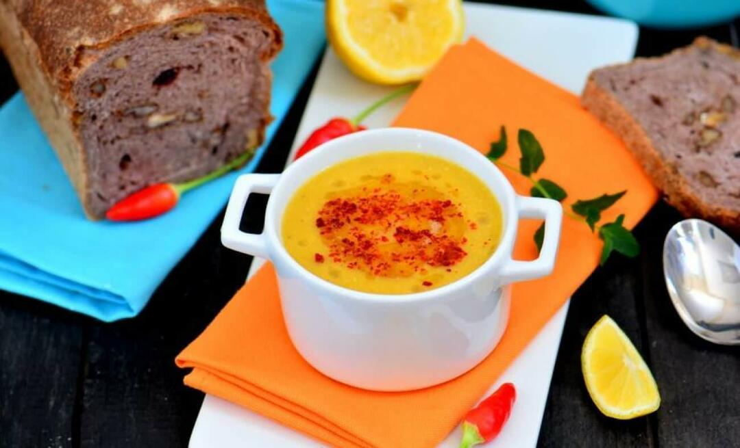 Hvordan laver man gurkemeje linsesuppe? Hvad er ingredienserne til gurkemeje linsesuppe?