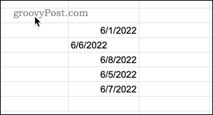 Eksempler på afstemt dato i Google Sheets