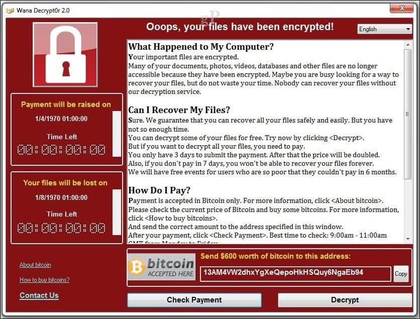 Microsoft frigiver nødopdateringssikkerhedsopdatering til Wanacrypt Ransomware