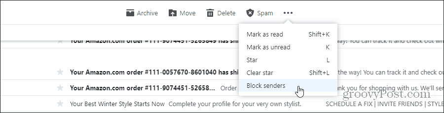 blokerer afsendere i yahoo-mail
