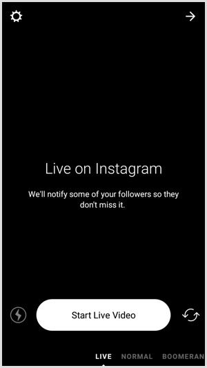 Instagram starter live video
