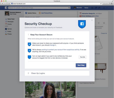 Facebook tester en ny funktion til sikkerhedskontrol