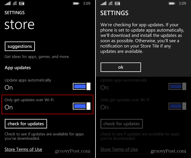 Windows Phone Store-indstillinger