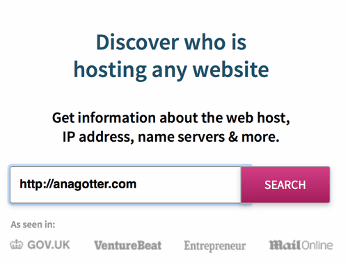 WhoIsHosting Dette identificerer et websteds hostingudbyder på få sekunder.