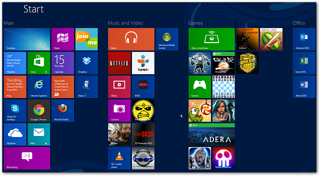 Tilføj Windows 8-startskærmens apprækker