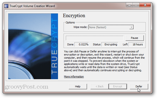Hvor lang tid tager TrueCrypt System Disk Encryption?
